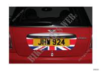 Rear number plate decals per Mini One 2009
