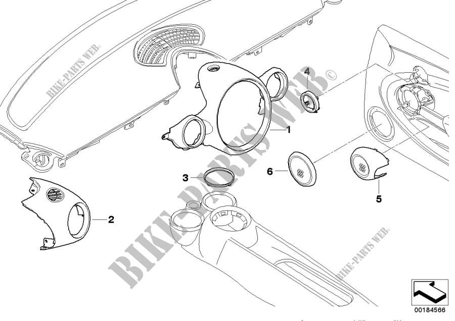 Postmontaggio linea cromo interni per MINI Cooper 2009