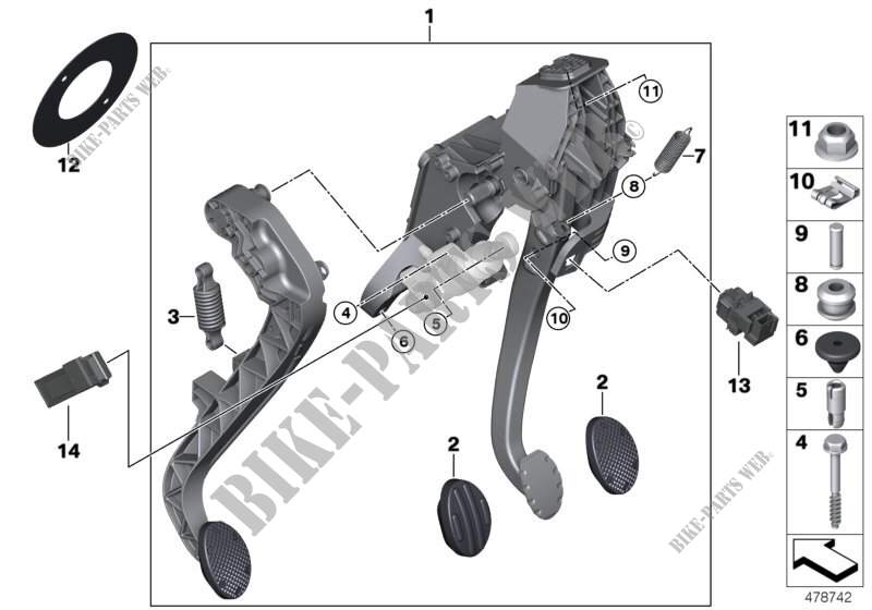 Pedaliera cambio manuale per MINI Cooper D 2013