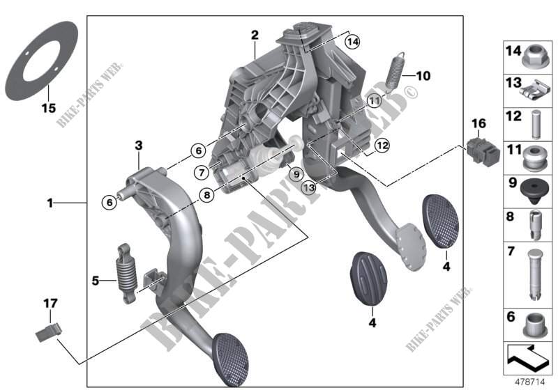 Pedaliera cambio manuale per MINI Cooper D 2015