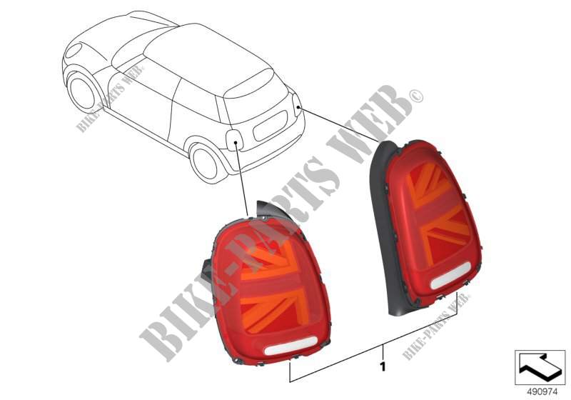 Trasf. gruppi ottici post. Facelift per MINI Cooper S 2014